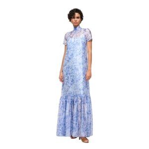 STAUD Blue Floral Maxi Dress